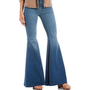 Free People Just Float on Flare Jeans Womens Size 30 Jericho Blue High Rise NWT